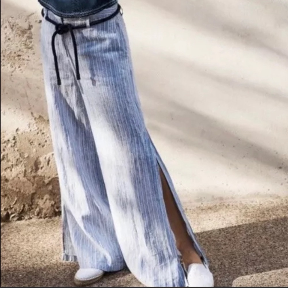 Anthropologie | Elevenses 100% linen high waist pant
